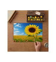 Ayçiçeği Tarlası - Doğa Bitkiler Tasarımı 240 parça Ahşap Puzzle Ahşap Kutuda MP01220