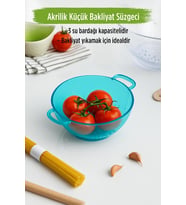 Akrilik Aquamarin Pirinç Süzgeçi & Bakliyat Süzgeçi (3 Su Bardaği Ölçülü)