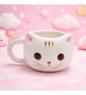 Sevimli Kedi Tasarımlı Seramik Kupa Bardak Kawaii Kahve Fincanı Dekoratif Hediyelik