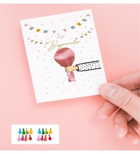 Bayram Hediyelik Balon ve Kart 16 Adet