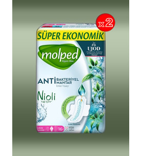 Molped Hijyenik Ped - Uzun (Anti Bakteriyel-Nioli Yağlı) - 16 Adet - 2 Paket (000K2)