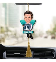 Röntgen Teknikeri Karikatürlü Ahşap Dikiz Ayna Araba Süsü