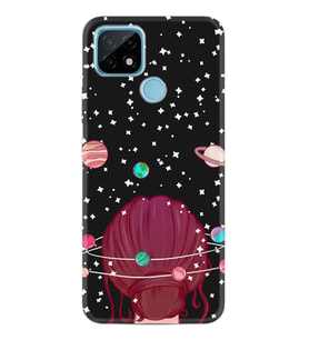 Realme C11 C21 C21Y C25Y C11 2021 Kılıf Desemli Silikon Space Woman 1311