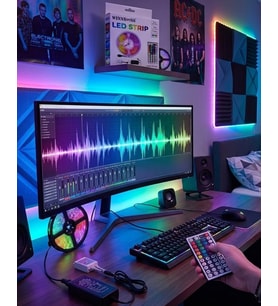 5050 Rgb Led Şerit 5 Metre Uzaktan Kumandalı Ortam Aydınlatma Led - Lisinya