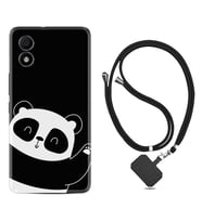 TCL 303 Kılıf Silikon Boyun Askılı İpli Desenli Silikon Bay Bay Panda 1784