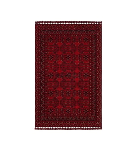 Hoom Rugs Afgan AFG 02 Red Antibakteriyel Kaymaz Tabanlı Dekoratif Kilim (Kırmızı)
