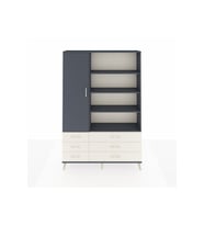 Arges Dolap 8 Raflı 6 Çekmeceli Tek Kapaklı  132x30x195 Antrasit-Antrasit/Aytaşı