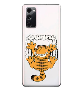 Samsung Galaxy S20 FE Uyumlu Garfield Desenli Şeffaf Telefon Kılıfı