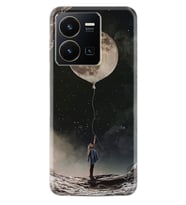 Vivo Y22 Kılıf Resimli Desenli Baskılı Silikon Moon Baloon 1368