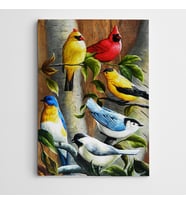 Renkler Kuşlar Modern Sanat  Kanvas Tablo