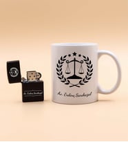 Avukatlara Özel Adalet Temalı Kupa & Zippo Tarzı Çakmak Hediye Seti