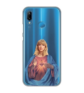 Huawei P20 Lite Uyumlu Taylor Swift Desenli Şeffaf Telefon Kılıfı