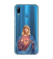 Huawei P20 Lite Uyumlu Taylor Swift Desenli Şeffaf Telefon Kılıfı