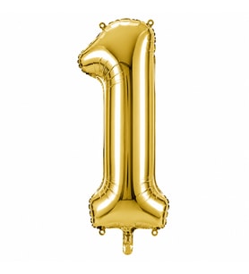 1 Rakam Folyo Balon Altın Rengi (100 cm)