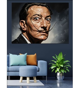 Ünlü Ressam Salvador Dali Portresi Dekoratif Kanvas - Mdf Ahşap Tablo