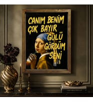 BK Gift Vintage Klasik Sanat Esprili Sözlü Masif Ahşap Çerçeveli Dekoratif Tablo - 29