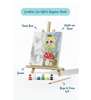 Peri Kızı Temalı Çocuk Boyama Tuvali – Şövaleli Eğitici Boyama Seti 20x20 cm