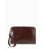 Damy Hakiki Deri Unisex Parmak Okuyuculu El Çantası 8413 - Kahverengi