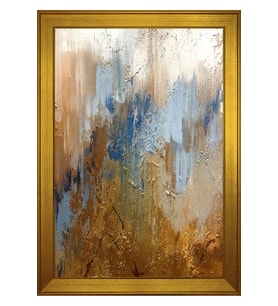 Soyut Şekiller Motifli Kanvas Tablo 80 x 110 cm Gold Çerçeve