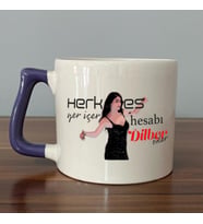Herkes Yer İçer Hesabı Dilber Öder Baskılı Mor Kulplu D Kupa
