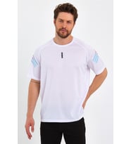 Store Erkek Spor Tişört Baskılı Fitness, Antrenman Fit T-shirt (Beyaz)