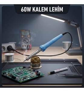 60W Kalem Lehim Makinesi - Elektrikli - Mavi Renk