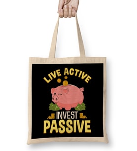 Live Active Invest Passive Piggybank Investing Bez Çanta Uzun Saplı