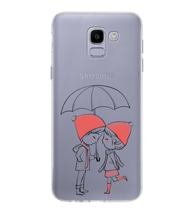 Samsung Galaxy J6 Kapak Aşk Tasarımlı Şeffaf Silikon Kılıf