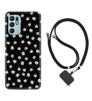 Oppo Reno 6 Kılıf Resimli Boyun Askılı İpli Desenli Silikon Series Papatyalar 1866