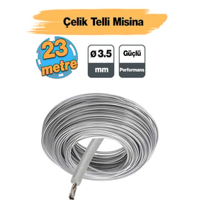 Çelik Telli 3.5 mm 23 m Misinası Motorlu Tırpan Çim Ot Biçme Teli