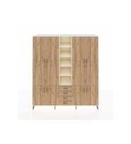 Kronos Dolap 17 Raflı 4 Çekmeceli 8 Kapaklı 220x59x243 Aytaşı-Çam/Çam