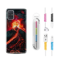 Samsung a71 A72 A73 A7 A9 2018 C7 C9 Kılıf Kablo Koruma Spiral Silikon Yanardağ 1611