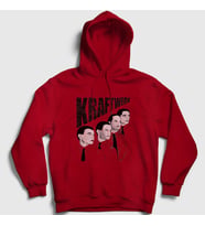 Presmono Unisex Kırmızı Band Kraftwerk Kapüşonlu Sweatshirt 445818tt
