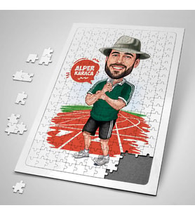 Kişiye Özel Hediye 240 Parça Sporcu Karizmatik Erkek Karikatürlü Puzzle