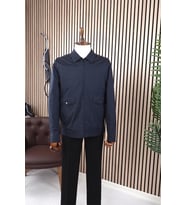 Jan Carlucci Slimfit Lacivert Yazlık İnce Mont