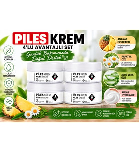 Piles Krem 50 ML Kavanoz Bitkisel İçerikli Cilt Bakım Kremi x4