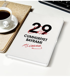 BK Gift 29 Ekim Temalı Beyaz Defter-4, Arkadaşa Hediye , 29 Ekim Hediyesi, 100.Yıl Hediyesi