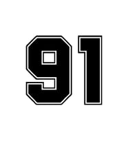 Dış Kontürlü 91 Numara Sayısı Sticker Yapıştırma