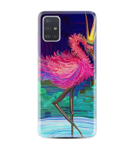 Samsung a71 A72 A73 A7 A9 2018 C7 C9 Kılıf Desenli Silikon Queen Flamingo 1748
