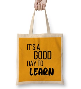 Teacher Gift- Learning Inspire-Science Student School-Inspirational KIDS WOMEN Men Bez Çanta Uzun Saplı