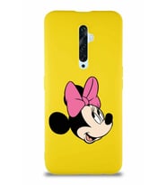 Oppo Reno 2Z Soft Premier Kapak Minnie Mouse-A Tasarımlı Silikon Kılıf - Sarı (Şeffaf)