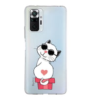 Xiaomi Redmi Note 10 Pro Uyumlu Kapak Coolcat Tasarımlı Şeffaf Silikon Kılıf