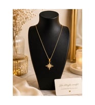 Çelik Gold Taşlı Kuzey Yıldızı Kolye