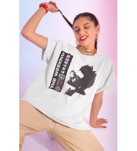 Tasarım The Weeknd Rapper Baskılı Unisex Oversize Şarkıcı Tişört