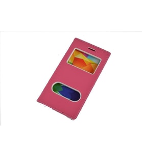 Jopus Galaxy J5 Prime ile Uyumlu Suni Deri KK-147 Kapaklı Koruma Kılıfı Pembe