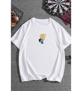 Unisex Cedric Üzümlü Kekim Baskılı T-shirt (Beyaz)