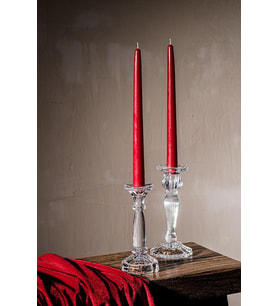 Bozkurt Konik Şamdan Mum Fener Mumu - Kırmızı - 14 Cm. - 12 Adetlik Paket