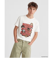 LCW Kids Ekru Bisiklet Yaka Stranger Things Baskılı Erkek Çocuk Tişört