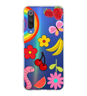 PrintiFy Xiaomi Mi 9 SE ile Uyumlu 1mm Slim Fit Water Color 5 Baskılı Şeffaf  Kılıf