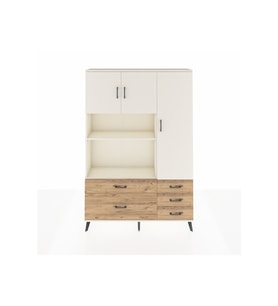 Arges Dolap 7 Raflı 5 Çekmeceli 3 Kapaklı 132x30x195 Aytaşı-Aytaşı/Çam